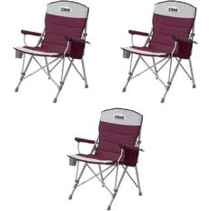 Camping & Outdoor Core 300 Pound Capacity Polyester Padded Arm Chair with Carry Bag Gray 3 Pack