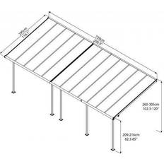 Auvents de Terrasse Palram Bronze Canopia Terrassenüberdachung Capri 3x7.30