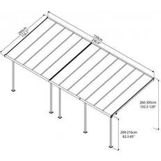 Auvents de Terrasse Palram Bronze Pergola 22.2m² Gris Anthracite 705603