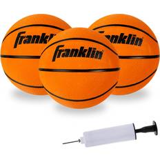 Franklin Sports Indoor Outdoor Rubber Mini Basketballs 3 Pack Slam Dunk Approved Indoor Outdoor Ready Basketball Pump Included