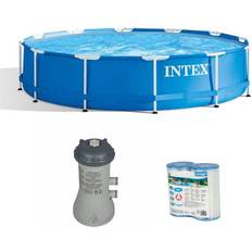 Pools Intex 12 ft. x 30 in. Above Ground Pool w/Filter Pump System and Cartridge, Blue