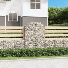 Sølv Gabionkurve vidaXL Buet gabionkurv 100x50x140/160 galvaniseret jern 100x100cm