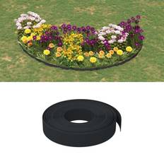 Bordes de Césped vidaXL Borduras De Jardín 5 Uds Polietileno Negro 10 m 10 cm