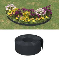 vidaXL Borduras De Jardín 4 Uds Polietileno Negro 10 m 20 cm - Marrón