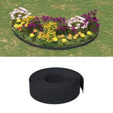 vidaXL Borduras de jardín 2 uds polietileno negro 10 m 15 cm