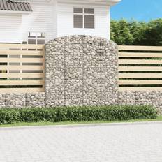 vidaXL Cesto Gabbione Ad Arco 200x30x200/220 cm Ferro Zincato Arredo Giardino