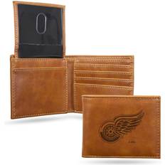 Rico Detroit NHL Red Wings Laser Engraved Brown Billfold Wallet