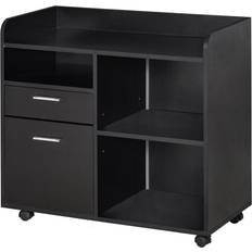 Black Storage Cabinets Vinsetto Printer Stand Black Storage Cabinet 31.5x28.2"