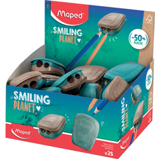 Brun Pennetilbehør Maped Smiling Planet blyantspidser, Db. Genbrugsplast og træfiber Bestillingsvare, 6-7 dages levering