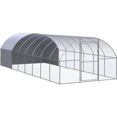 vidaXL Gabbia Per Polli da Esterno 3x8x2 m In Acciaio Zincato - Argento