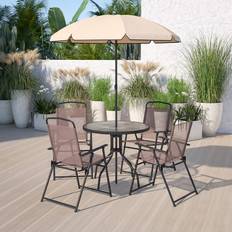 Bistro Sets Emma + Oliver 6 Garden Umbrella Bistro Set