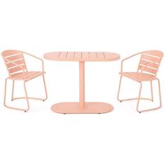 Orange Bistro Sets Contemporary Home Living Noble Matte Coral Bistro Set