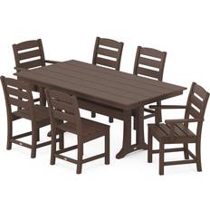 Outdoor farmhouse dining table Polywood Lakeside Farmhouse Patio Dining Set