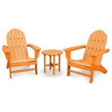 Yellow Outdoor Lounge Sets Polywood Classic Adirondack 3 Outdoor Lounge Set