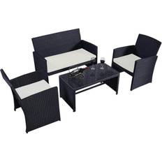 Rectangle Outdoor Lounge Sets Costway 4-Piece Outdoor Lounge Set