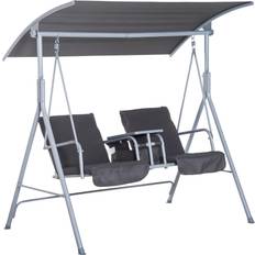 Gray Canopy Porch Swings OutSunny 2 Person Porch Swing