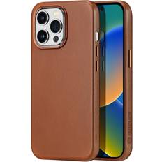 Lommeboketuier Dux ducis naples leather back case cover for apple iphone 14 pro max brown