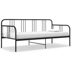 vidaXL Bed Frame Black Metal 90 x 200 cm Sofa