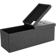 Gris Bancs de Rangement Songmics 120L Gris Foncé Banc de Rangement