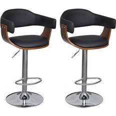 Black - Leather Bar Stools vidaXL Faux Leather Bar Stool 109.5cm