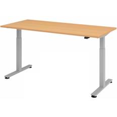 Hammerbacher WxD 1800 x 800 mm Beech Aluminium Silver Writing Desk