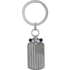 2028 2028 Pewter Red White Blue Flag Key Fob Multi