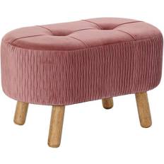 Dkd Home Decor Natural Pink Wood Velvet Sittebenk