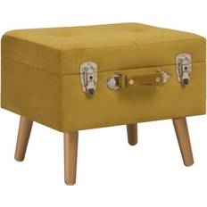 Jaune Tabourets vidaXL De Rangement 40 cm Jaune Moutarde Velours Tabouret