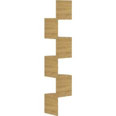 vidaXL Estante Esquina De Madera Ingeniería Roble 19x19x123 cm Estantería de Pared