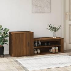 vidaXL Engineered Wood Cabinet Brown Oak Shoe Rack