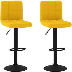 vidaXL Sgabelli 2 pz Giallo Senape in Velluto Sgabello da bar