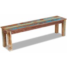 Multicolor Bancos vidaXL Madera Maciza Reciclada 160x35x46 cm Banco