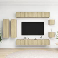 vidaXL Set di Mobili Porta 8 pz Rovere Sonoma in Legno Multistrato Mobile TV