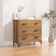 Comò vidaXL brown Solid Pine Chest of Drawer