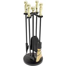 Gray Fire Companion Sets Minuteman International MINI-14PB Paxton Mini Fireplace Tool Set Polished Brass