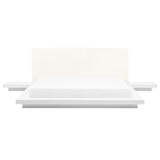 Beliani Wooden Super King Bed White ZEN