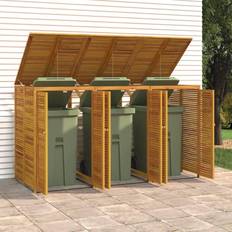 Wheelie Bin Storage vidaXL Triple Garbage Bin Shed 210 x 89 x 117 cm (Building Area )