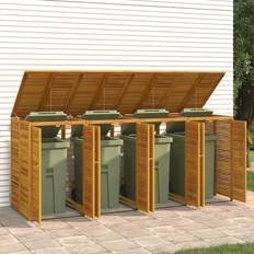 Wheelie Bin Storage vidaXL Quadruple Garbage Bin Shed 280 x 89 x 117 cm (Building Area )
