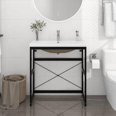 Lavabos de baño vidaXL Estructura De Baño Con Lavabo Incorporado Hierro Negro