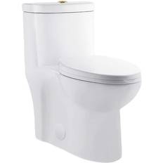 Toilets Swiss Madison Sublime One Piece Elongated Toilet Dual Flush 0.8/1.28 gpf Gold Hardware