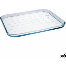 Bandejade Hornos Pyrex Molde Rectangular Classic Vidrio 33 x 27 x 2 cm (6 Unidades) Bandejade Horno