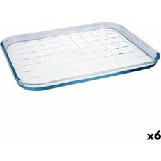 Pyrex Bradepander Pyrex Rektangulær Glas 33 x 27 x 2 cm Set of 6 Bageplade