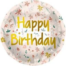 Folat Happy Birthday Blomster Folieballon