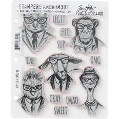 Red Modeling Tools Tim Holtz Cling Stamps 7 X8.5 Hipster