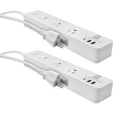 Power Strips & Extension Cords WBM Extension Cord Socket 5.9 ft Flat Multi Outlet Extender for Charging Electronic Devices 2 PCS