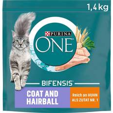 Purina ONE Kissa - Kuivaruoka Lemmikit Purina ONE 6 x 1.4 kg Coat and Hairball