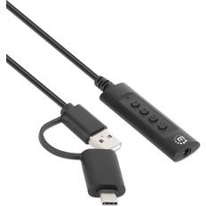 Manhattan 2-in-1 Audioadapterkabel USB-C & USB-A auf