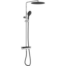 Eisl Overhead Shower Set with Thermostatic Mixer Silver, Black