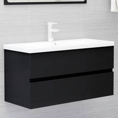 Arredamenti Bagno saldi vidaXL Mobile Lavabo Nero 90x38.5x45 cm Legno Multistrato