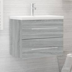 Arredamenti Bagno vidaXL Mobile Bagno e Lavabo Integrato Grigio Sonoma Legno Multistrato MXL 71910